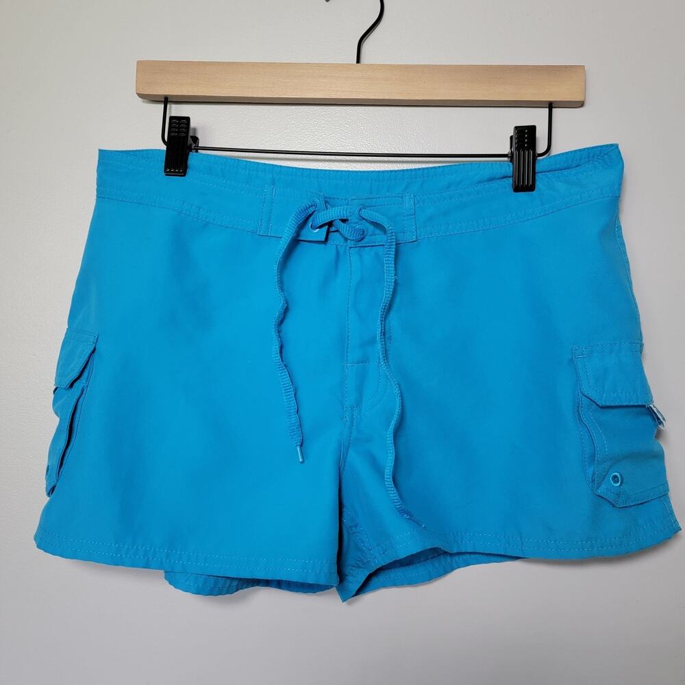 Sunshine Zone Beach Board Surf Shorts Womens 9 Turquoise Pockets Watersports